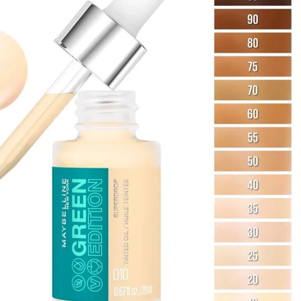 Maybelline Green Edition Superdrop Tinted Oil #40 Base Makeup Adjustable Natural